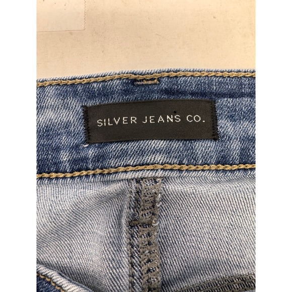 Silver Jeans Suki Capri Womens Denim Jeans W30 Light Wash Distressed - Picture 5 of 7